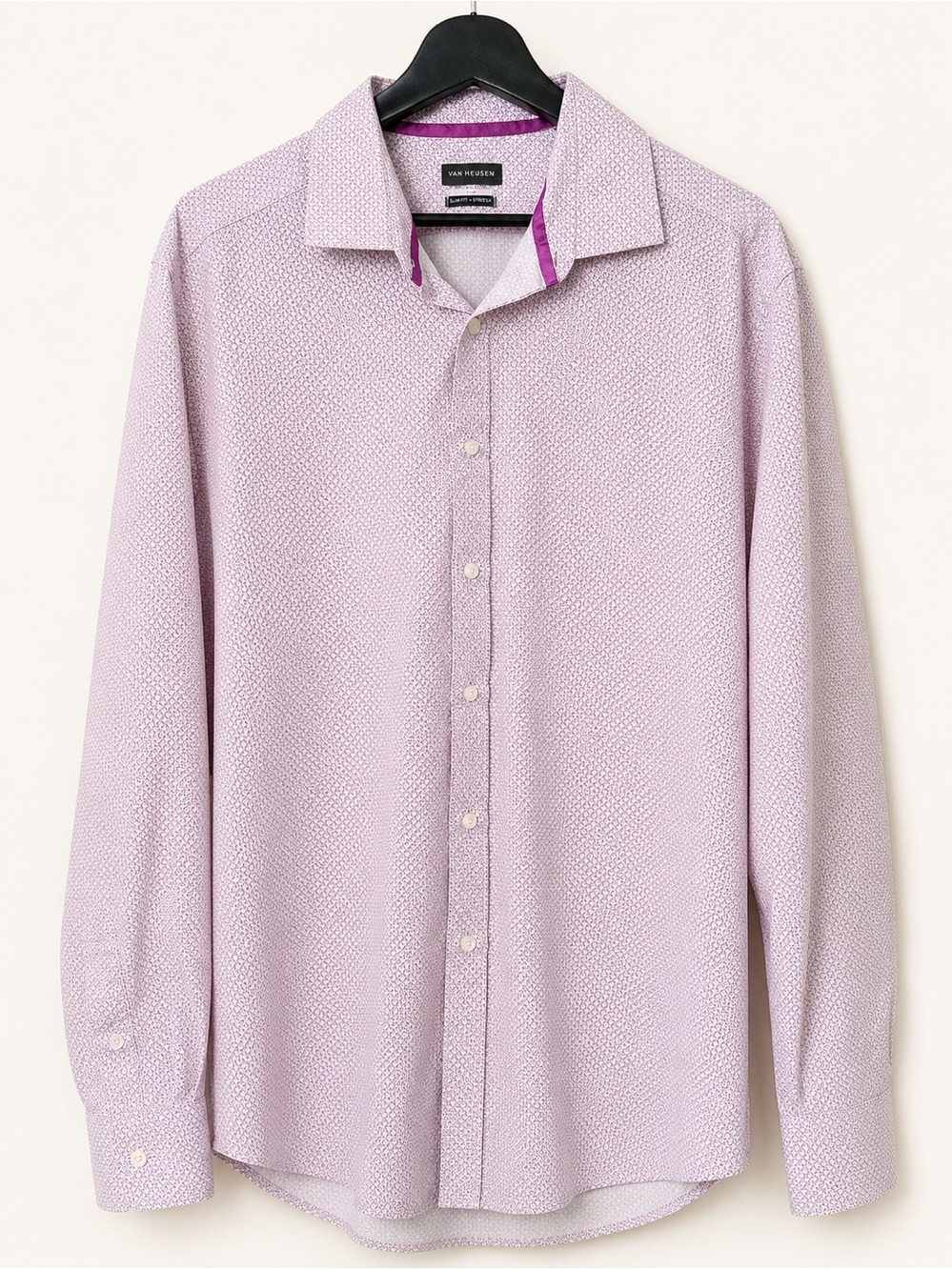 Van Heusen Lavender Micro-Pattern Dress Shirt